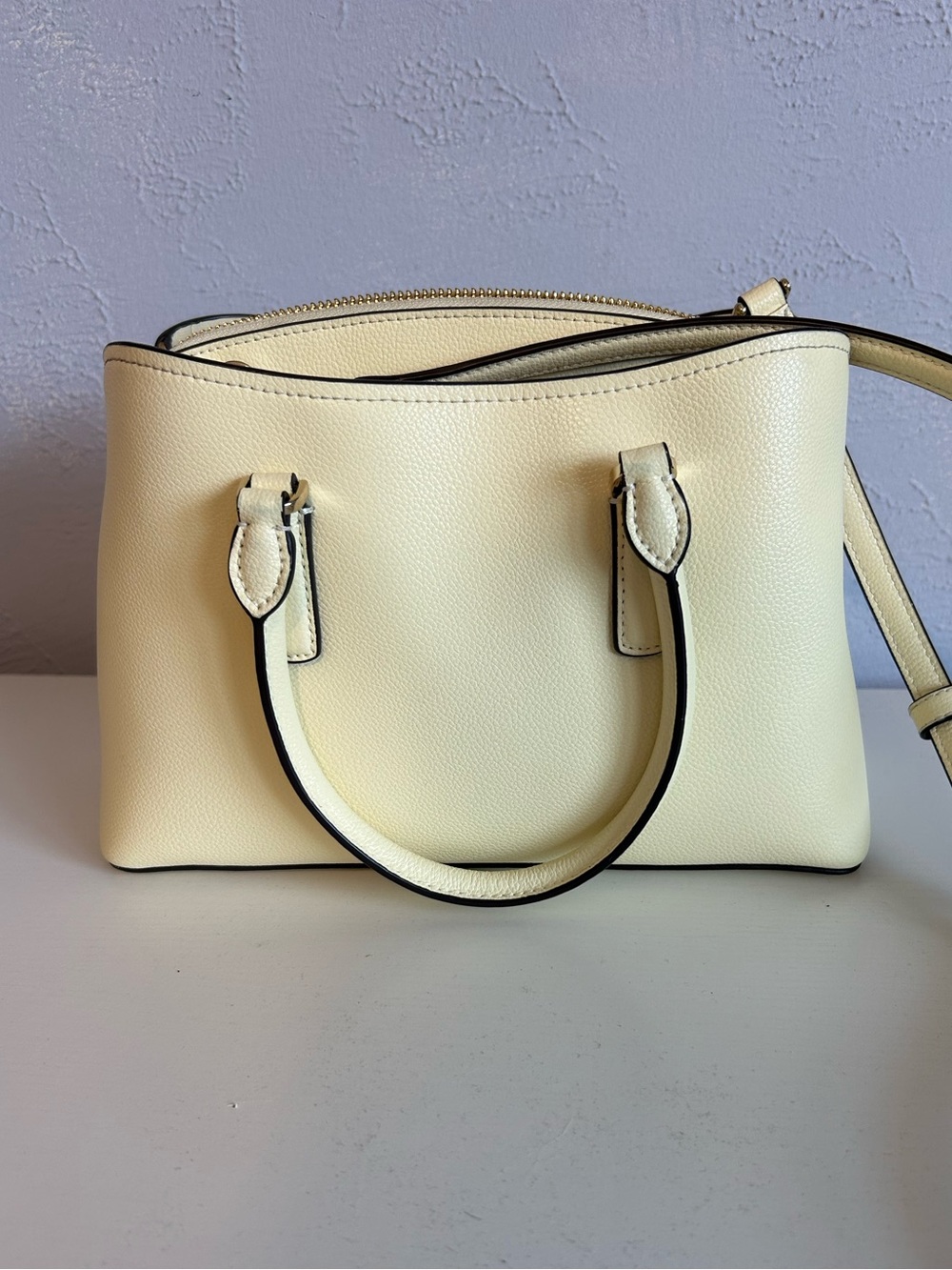 Thompson Street Small Satchel Bag & Medium Bifold Wallet in Lemon Fondant - Picture 4 of 9